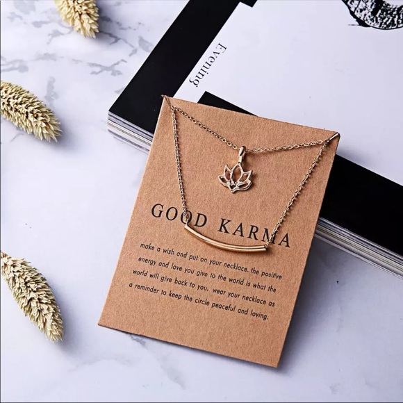 Jewelry - Layered Good Karma Necklace Gold Tone